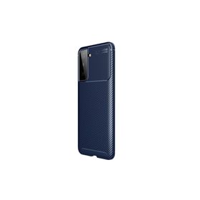Teleplus Samsung Galaxy S21 5G Karbon Dokulu Negro Silikon Lacivert Kılıf