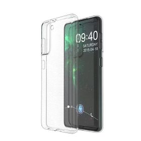 Teleplus Samsung Galaxy S21 5G Kılıf Lüks Korumalı Silikon Şeffaf Kılıf + Tam Kapatan Ekran Koruyucu + Kamera Koruyucu