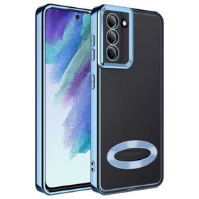 Teleplus Samsung Galaxy S21 FE Kamera Korumalı Omega Lazer Silikon Mavi Kılıf