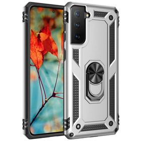 Teleplus Samsung Galaxy S21 FE Kılıf Vega Yüzüklü Shockproof Tank Silikon Rose Gold Kılıf