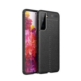 Teleplus Samsung Galaxy S21 FE Niss Deri Dokulu Silikon Siyah Cep Telefonu Kılıfı