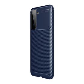 Teleplus Samsung Galaxy S21 Plus 5G Karbon Dokulu Negro Kahverengi Nano Ekran Koruyucu Silikon Kılıf