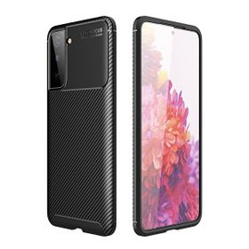Teleplus Samsung Galaxy S21 Plus 5G Karbon Dokulu Negro Silikon Siyah Tam Kapatan Ekran Koruyucu Kılıf