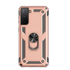 Teleplus Samsung Galaxy S21 Plus 5G Vega Yüzüklü Standlı Tank Kapak Kırmızı Cep Telefonu Kılıfı