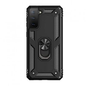 Teleplus Samsung Galaxy S21 Plus 5G Vega Yüzüklü Standlı Tank Kapak Kırmızı Cep Telefonu Kılıfı