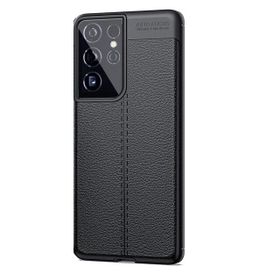 Teleplus Samsung Galaxy S21 Ultra 5g Deri Dokulu Niss Lacivert Silikon Cep Telefonu Kılıf