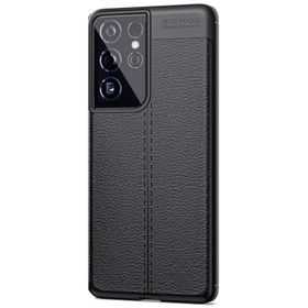 Teleplus Samsung Galaxy S21 Ultra 5g Deri Dokulu Niss Lacivert Silikon Cep Telefonu Kılıf