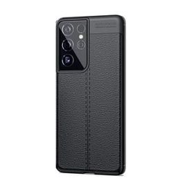 Teleplus Samsung Galaxy S21 Ultra 5g Deri Dokulu Niss Lacivert Silikon Cep Telefonu Kılıf