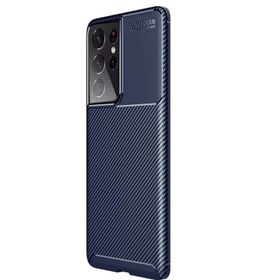 Teleplus Samsung Galaxy S21 Ultra 5G Karbon Dokulu Negro Silikon Kahverengi Kılıf