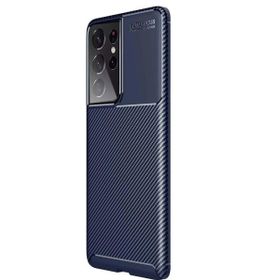 Teleplus Samsung Galaxy S21 Ultra 5G Karbon Dokulu Negro Silikon Kahverengi Kılıf
