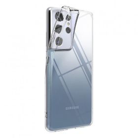 Teleplus Samsung Galaxy S21 Ultra 5G Lüks Korumalı 5G Şeffaf Silikon Cep Telefonu Kılıfı