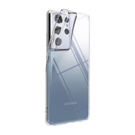 Teleplus Samsung Galaxy S21 Ultra 5G Lüks Korumalı 5G Şeffaf Silikon Cep Telefonu Kılıfı