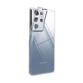 Teleplus Samsung Galaxy S21 Ultra 5G Lüks Korumalı Silikon Şeffaf Tam Kapatan Nano Ekran Koruyucu Kamera Koruyucu Kılıf