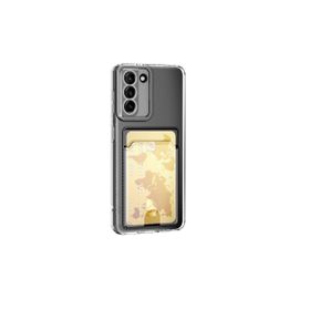 Teleplus Samsung Galaxy S22 5G Kamera Korumalı Kartlıklı Silikon Şeffaf Kılıf