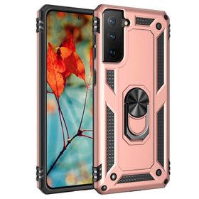 Teleplus Samsung Galaxy S22 5G Kılıf Vega Yüzüklü Tank Silikon Gümüş Cep Telefonu Kılıfı