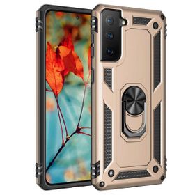 Teleplus Samsung Galaxy S22 5G Kılıf Vega Yüzüklü Tank Silikon Gümüş Cep Telefonu Kılıfı
