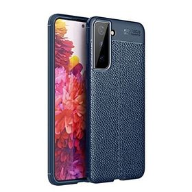 Teleplus Samsung Galaxy S22 Plus 5G Deri Dokulu Silikon Lacivert Kılıf