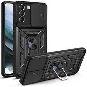 Teleplus Samsung Galaxy S22 Plus 5G Kamera Korumalı Yüzüklü Tank Pars Silikon Kırmızı Kılıf