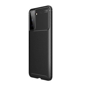 Teleplus Samsung Galaxy S22 Plus 5G Kılıf Negro Karbon Dokulu Silikon Lacivert Tam Kapatan Ekran Koruyucu