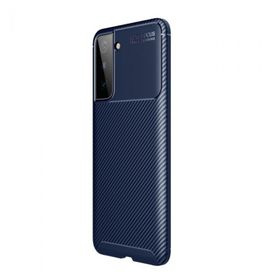 Teleplus Samsung Galaxy S22 Plus 5G Kılıf Negro Karbon Dokulu Silikon Lacivert Tam Kapatan Ekran Koruyucu