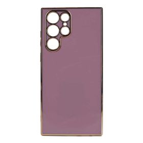 Teleplus Samsung Galaxy S22 Ultra 5G Kamera Korumalı Lazer Bark Silikon Mor Kılıf