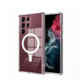 Teleplus Samsung Galaxy S22 Ultra 5G Manyetik Wiriless Destekli Hybrid Kapak Silikon Şeffaf Kılıf
