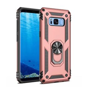 Teleplus Samsung Galaxy S8 Plus Kılıf Vega Yüzüklü Çift Katmanlı Tank Silikon Gümüş Kılıf
