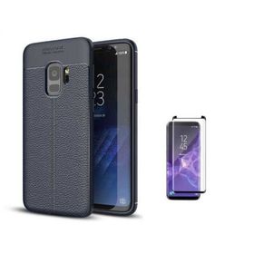 Teleplus Samsung Galaxy S9 Plus Deri Dokulu Silikon Siyah Kılıf