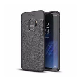 Teleplus Samsung Galaxy S9 Plus Deri Dokulu Silikon Siyah Kılıf