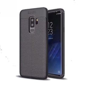Teleplus Samsung Galaxy S9 Plus Deri Dokulu Silikon Siyah Kılıf