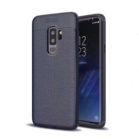 Teleplus Samsung Galaxy S9 Plus Deri Dokulu Silikon Siyah Kılıf
