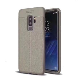 Teleplus Samsung Galaxy S9 Plus Deri Dokulu Silikon Siyah Kılıf