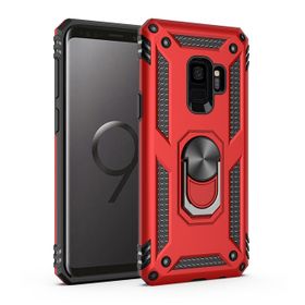 Teleplus Samsung Galaxy S9 Vega Yüzüklü Çift Katmanlı Tank Silikon Lacivert Cep Telefonu Kılıfı