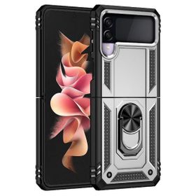 Teleplus Samsung Galaxy Z Flip 4 Vega Yüzüklü Çift Katmanlı Tank Lacivert Kılıf