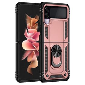 Teleplus Samsung Galaxy Z Flip 4 Vega Yüzüklü Çift Katmanlı Tank Lacivert Kılıf