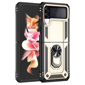 Teleplus Samsung Galaxy Z Flip 4 Vega Yüzüklü Çift Katmanlı Tank Lacivert Kılıf
