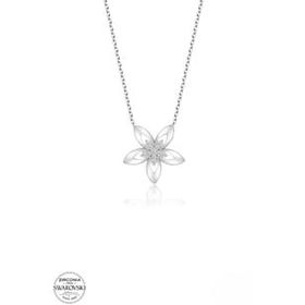 Teleplus Swarovski Zirconia Taşlı Çiçek 925 Ayar Gümüş Kolye