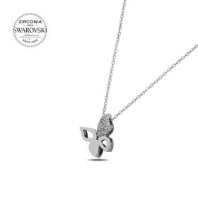 Teleplus Swarovski Zirconia Taşlı Kelebek 925 Ayar Gümüş Kolye