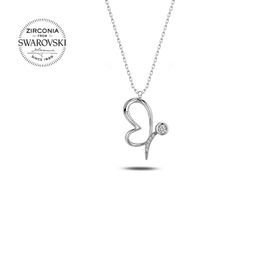 Teleplus Swarovski Zirconia Taşlı Kelebek 925 Ayar Gümüş Kolye