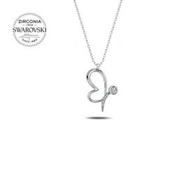 Teleplus Swarovski Zirconia Taşlı Kelebek 925 Ayar Gümüş Kolye