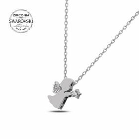 Teleplus Swarovski Zirconia Taşlı Peri 925 Ayar Gümüş Kolye