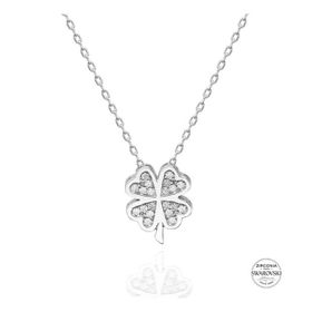 Teleplus Swarovski Zirconia Taşlı Yonca 925 Ayar Gümüş Kolye