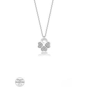 Teleplus Swarovski Zirconia Taşlı Yonca 925 Ayar Gümüş Kolye