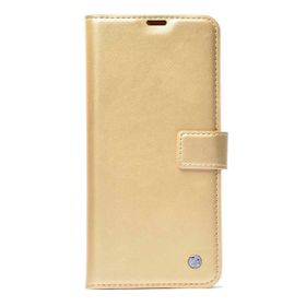 Teleplus Tecno Camon 16 Delüxe Standlı Kartlıklı Cüzdan Gold Kılıf