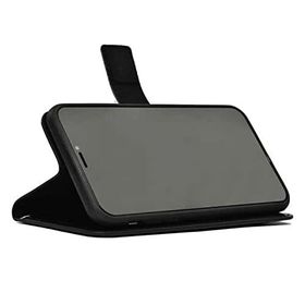 Teleplus Tecno Camon 18P Deluxe Stand Kartlıklı Cüzdan Kapak Siyah Kılıf