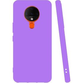 Teleplus Tecno Spark 6 Kılıf Mat Biye Silikon Mor Nano Ekran Koruyucu