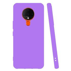 Teleplus Tecno Spark 6 Kılıf Mat Biye Silikon Mor Nano Ekran Koruyucu
