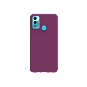 Teleplus Tecno Spark 7 Mat Biye Silikon Mor Kılıf
