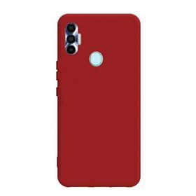 Teleplus Tecno Spark 7 Pro Mat Biye Silikon Kırmızı Kılıf