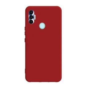 Teleplus Tecno Spark 7 Pro Mat Biye Silikon Kırmızı Kılıf